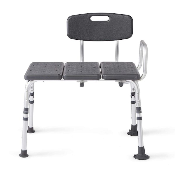 Medline Knockdown Transfer Bath Bench with Back Microban