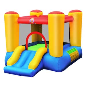 99.6 in. x 78 in. x 62.4 in. Kids Plastic Orange Inflatable Bouncer Bounce House Jumping Area Slide Without Blower