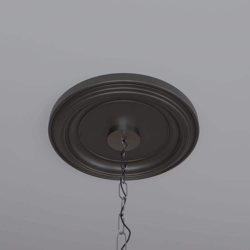 16" Universal Aged Metallic Weathered Steel PVC Ceiling Medallion