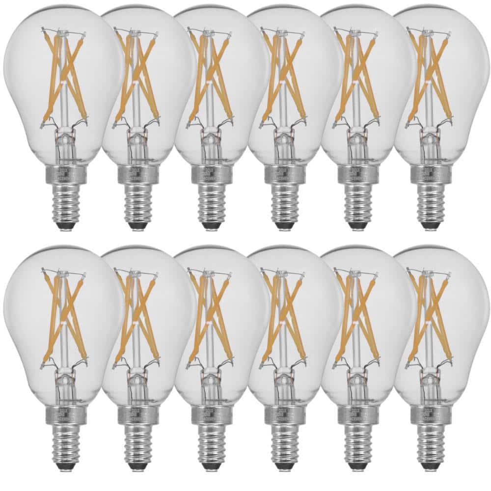 60-Watt Equivalent A15 Candelabra Dimmable CEC Clear Glass LED Ceiling Fan Light Bulb in Soft White 2700K (12-Pack) price history on PriceWatchPro