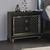 30" Gray Solid Wood Nightstand with Acrylic Legs and Embossed Fronts