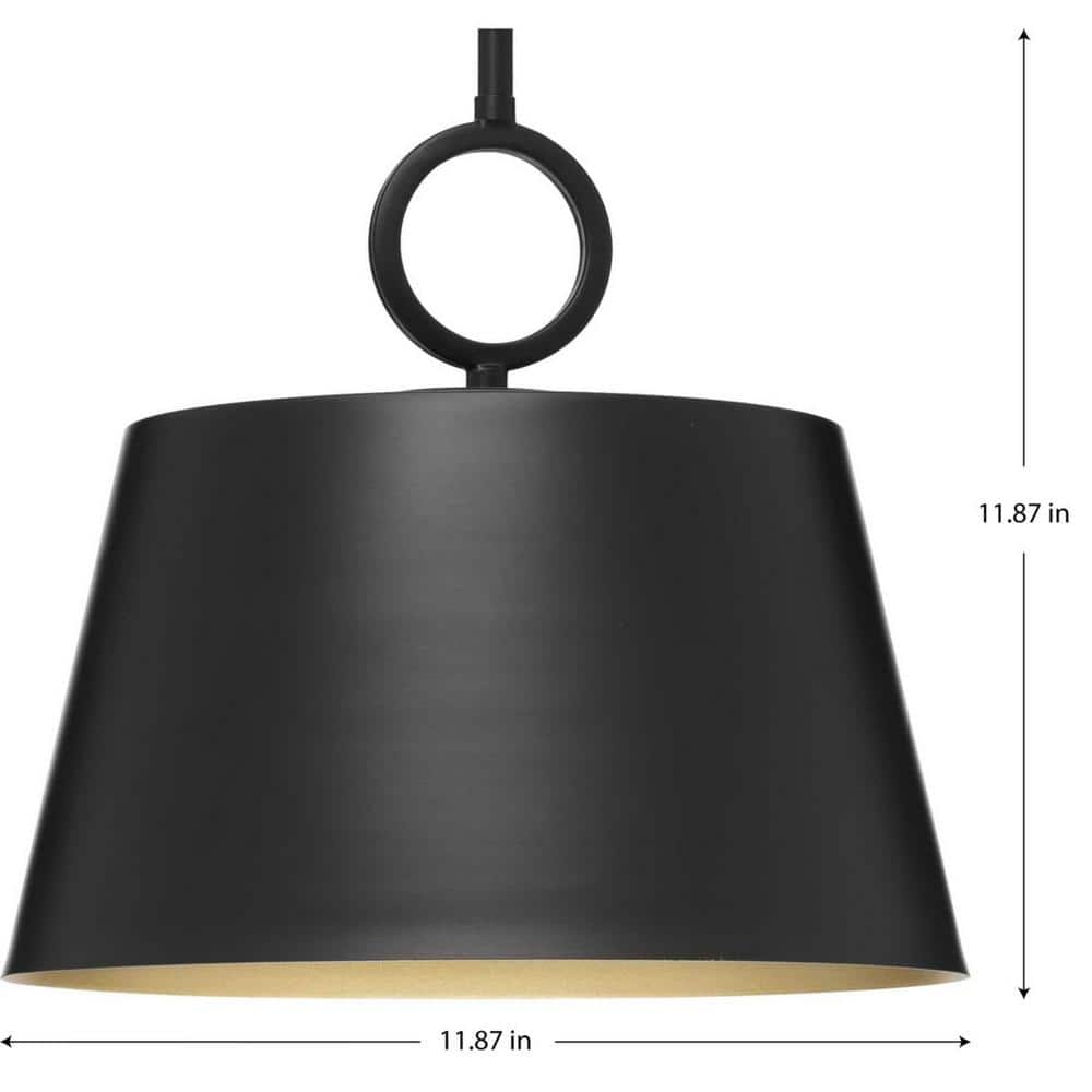 Parkhurst Matte Black and Gold Dome Pendant Light
