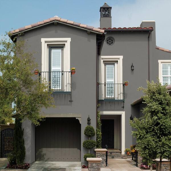 BEHR - 1 gal. #HDC-AC-19 Grant Gray Satin Interior/Exterior Masonry, Stucco and Brick Paint