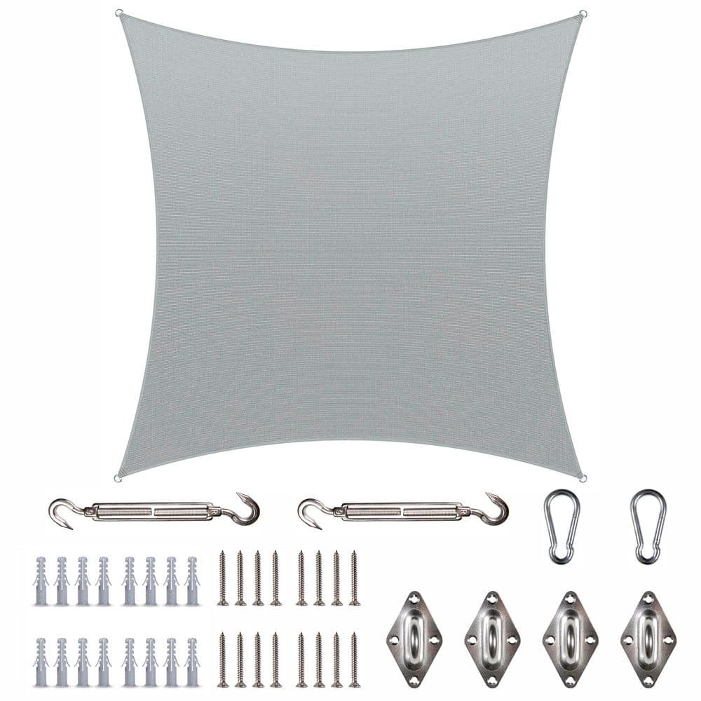 16 ft. x 16 ft. Gray Square Sun Shade Sail Canopy with Hardware Kit price history on PriceWatchPro