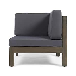 Jonah Gray 2-Piece Wood Patio Deep Seating Set with Dark Gray Cushions - Loveseat, Coffee Table