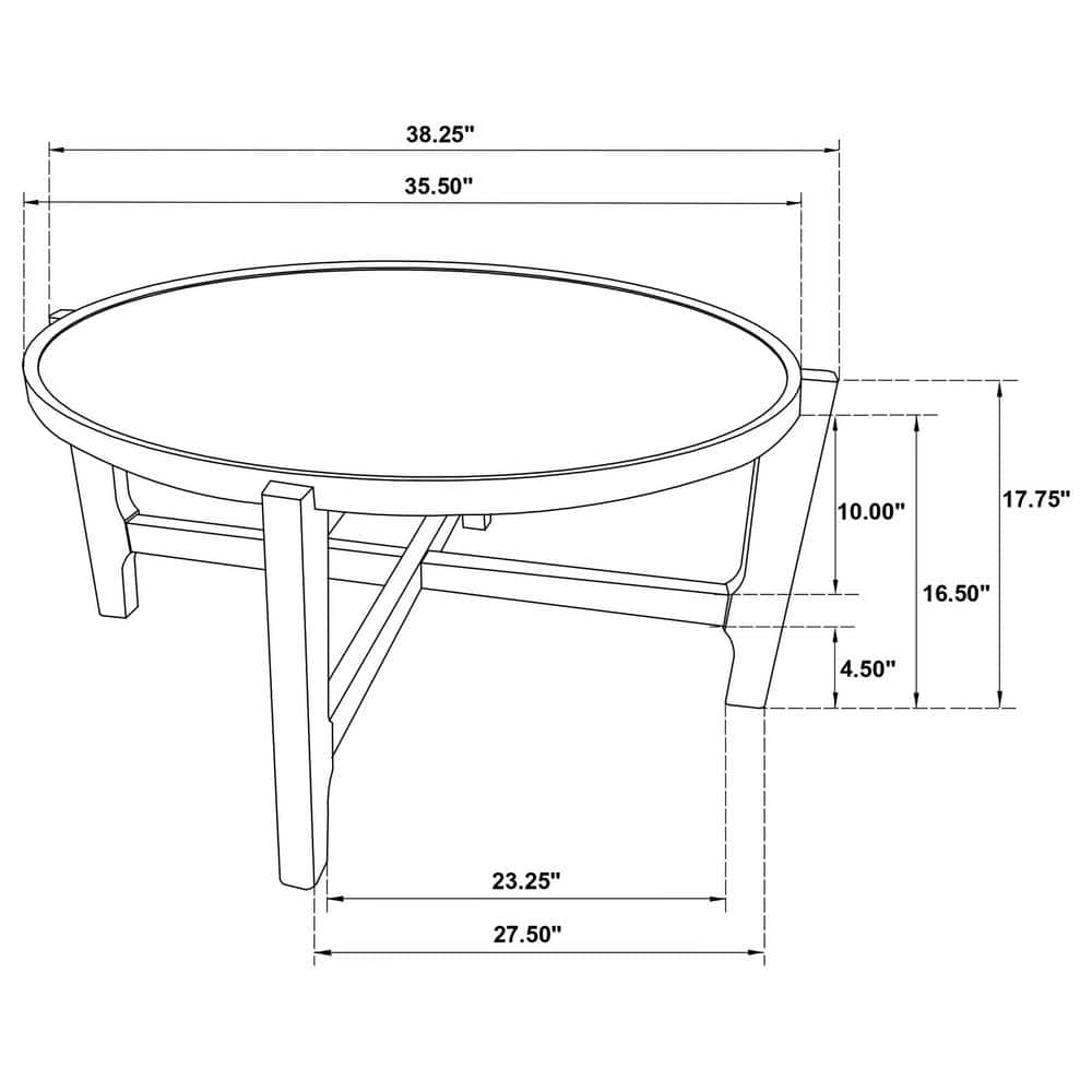 Round Dark Brown Solid Wood Coffee Table