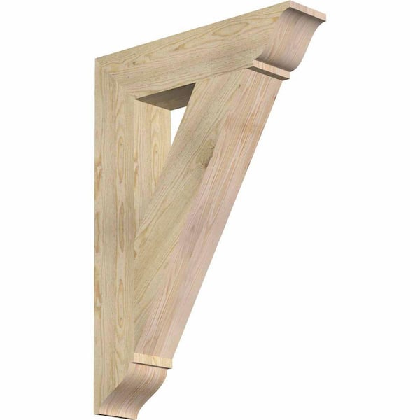 Ekena Millwork 6 in. x 40 in. x 28 in. Douglas Fir Traditional Rough Sawn Bracket