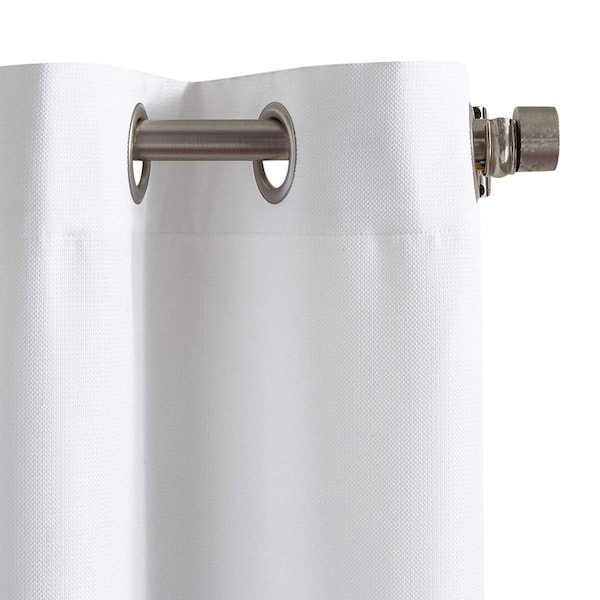 White Solid Grommet Room Darkening Curtain - 48 in. W x 95 in. L
