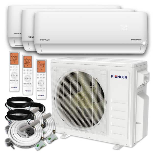 Quantum Ultra 3-Zone 27,000 BTU 24 SEER Ductless Wi-Fi Enabled Mini Split Heat Pump with 16 ft. Lines