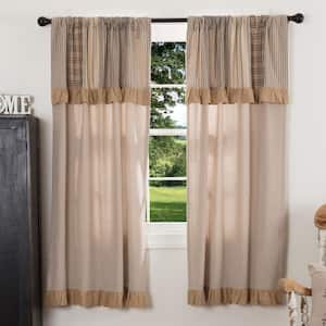 Sawyer Mill 36 in W x 63 in L Chambray Attached Valance Light Filtering Rod Pocket Window Panel Charcoal Khaki Pair