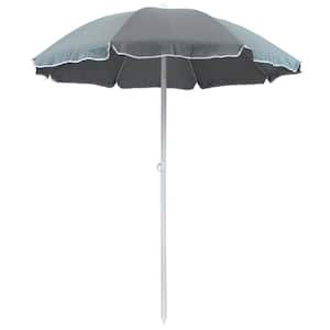 5 ft. Steel Outdoor Beach Tilt Umbrella with in Sage Green