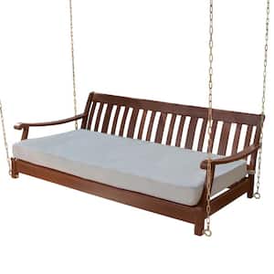 Wales Solid Wood Outdoor Porch Swing Daybed with Oyster Cushion