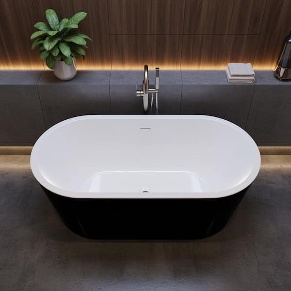ANZZI Chand Series 55 in. x 30 in. Flat Bottom Acrylic