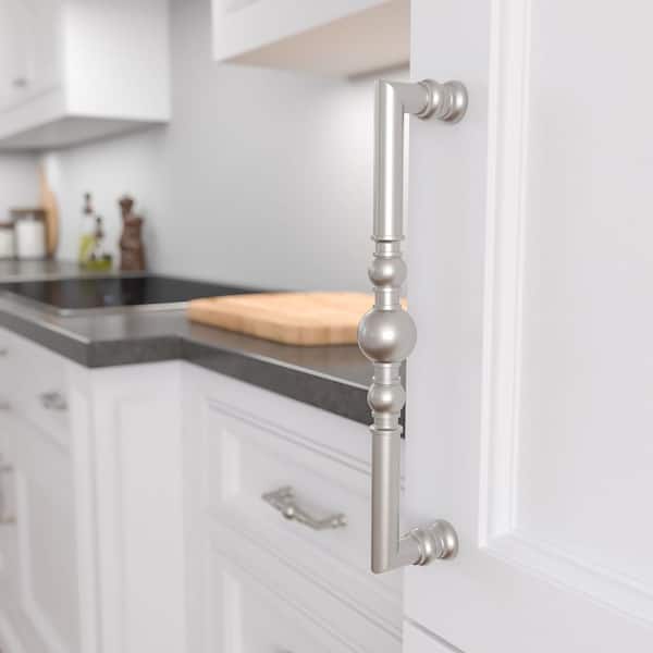 Firenze Collection 12-5/8 in. (320 mm) Classic Brushed Nickel Round Cabinet Bar Pull