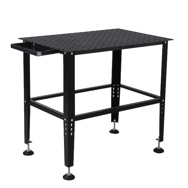 Steel Welding Table Workbench with 5/8 Fixture Holes, Adjustable Legs for Fabrication, Auto Repair, Workshop