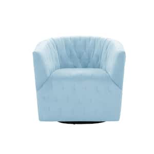 Arlene Light Blue Upholstered Linen Accent Arm Chair With Flared Arm