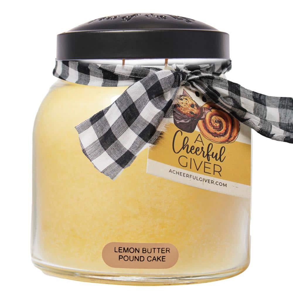 Lemon Butter Pound Cake Scented Jar Candle with Black Lid