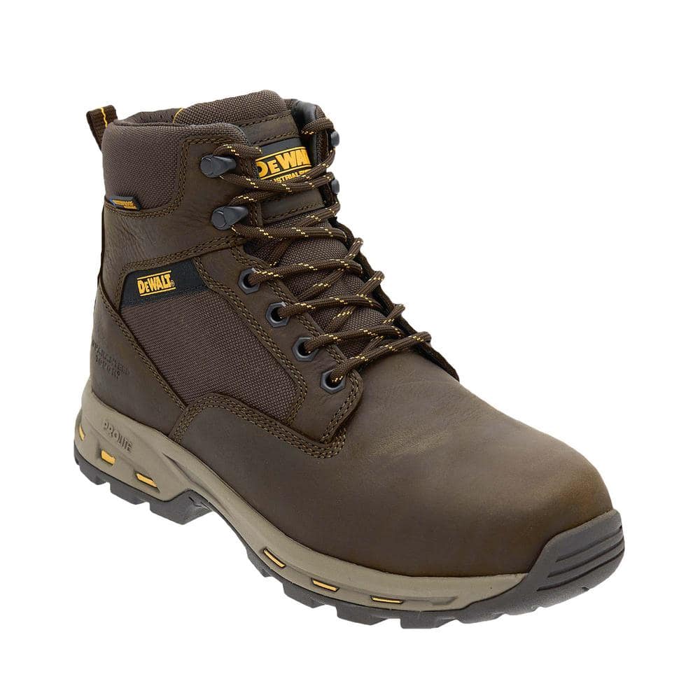 DEWALT Men's Halogen Lite Waterproof 6 in. Work Boot Steel Toe Brown Size 11.5