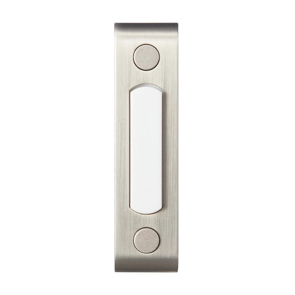 Satin Nickel Metal Wired Lighted Push Doorbell Button