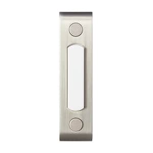 Satin Nickel Metal Wired Lighted Push Doorbell Button