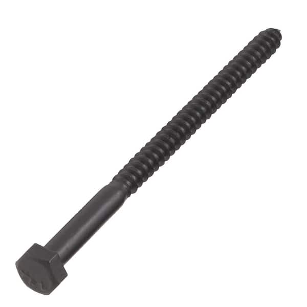 5/16 in. x 5 in. Black Exterior Hex Head Lag Screw (15-Pack)