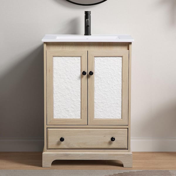 22.83 in. Bath Vanity Cabinet without TOP in Natural Wood Finish
