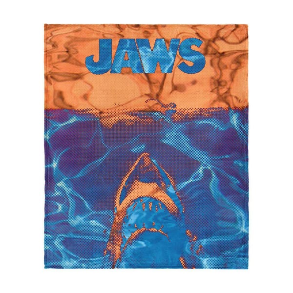 Jaws Neon Poster Multicolored Silk Touch Throw Blanket 40 in. x 50 in.