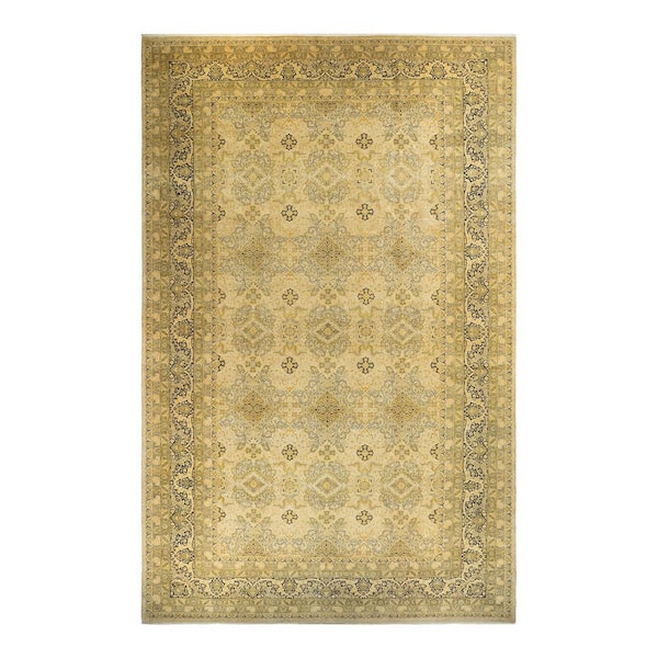 Mogul Ivory 12 ft. x 18 ft. Oriental Wool Indoor Area Rug
