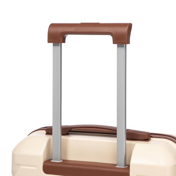 LIVACA 2-Piece Beige ABS Plastic Hardside Spinner Luggage Set with