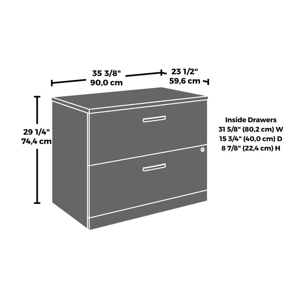 Hudson Elm 2-Drawer Lockable Lateral File Cabinet