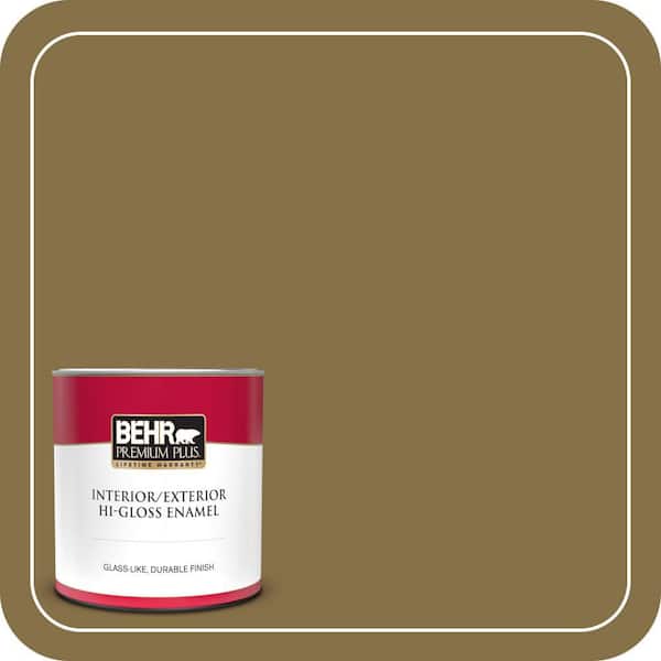 BEHR PREMIUM PLUS 1 qt. #370F-7 Pinetop Hi-Gloss Enamel Interior/Exterior Paint & Primer