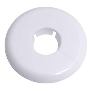 1/2 in. Plastic Iron Tube Size Split Flange Escutcheon Plate in White