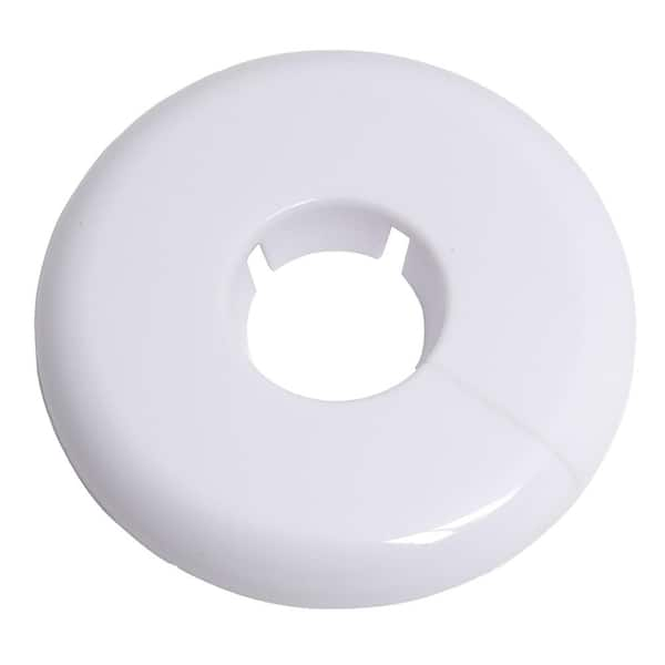 Oatey 1/2 in. Plastic Iron Tube Size Split Flange Escutcheon Plate in White