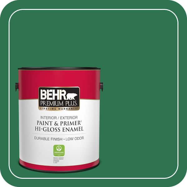 BEHR PREMIUM PLUS 1 gal. #P420-7 Crown Jewel Hi-Gloss Enamel Interior/Exterior Paint & Primer
