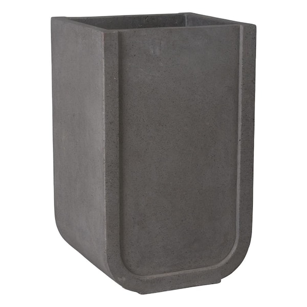 Uri 18 in. Terrazzo Gray Terrazzo Square Planter (20 in. L x 18 in. W x 32 in. H) with Drainage Hole