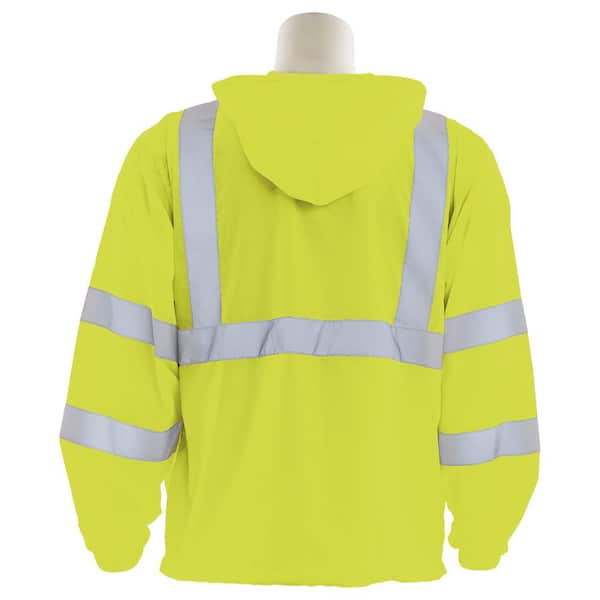 Ansi Class 3 High Visibility Two Tone Quarter Zip Sweatshirt for Men and Women Small, Lime Yellow, 1 Piece Can be used for Winter and Fall Safety Pullover Jacket