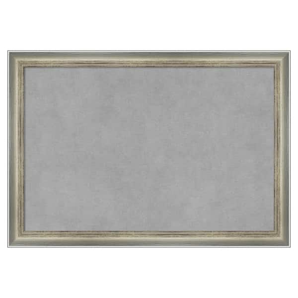 Amanti Art Salon Scoop Silver 20 in. x 14 in. Framed Magnetic Board