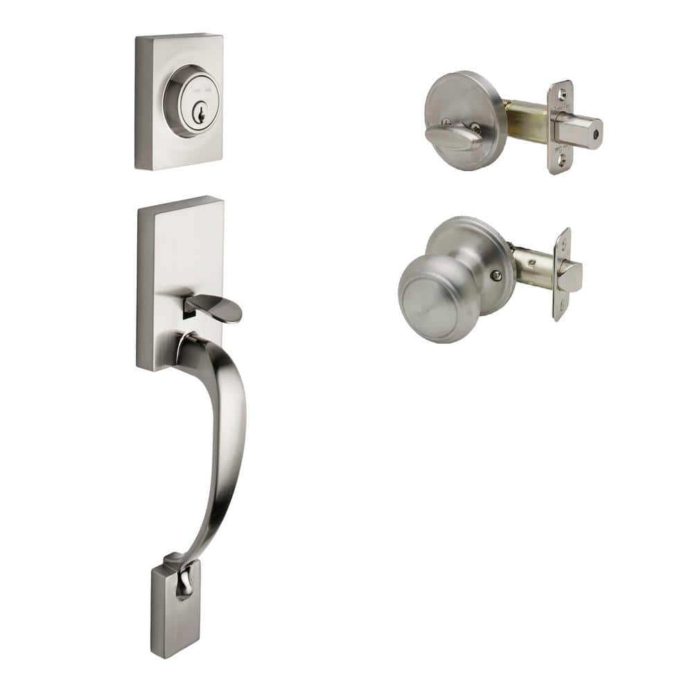 Copper Creek Fashion Satin Stainless Door Handleset and Colonial Knob