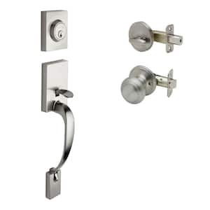 Fashion Satin Stainless Door Handleset and Colonial Knob Trim