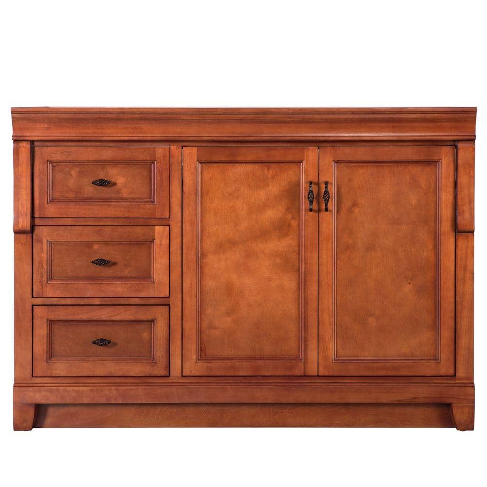 Home Decorators Collection Naples 48 In W Bath Vanity Cabinet Only In Warm Cinnamon With Left Hand Drawers Naca4821dl The Home Depot