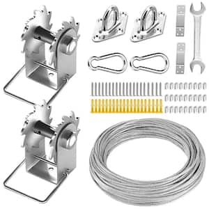 75-Piece Stainless Steel Sunshade Hardware Kit with Winches and Wire Rope for Sunshade Sails