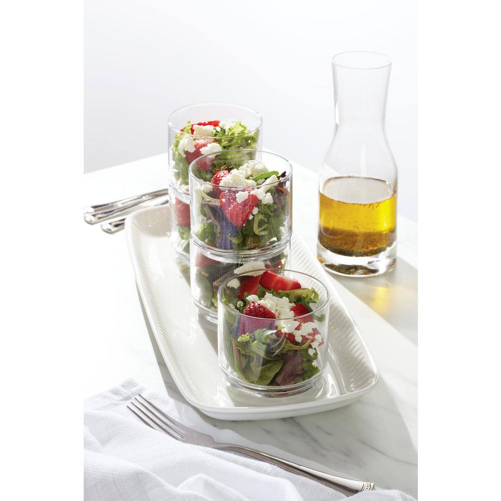 Clear Stackable Short Drinking Glasses Set of Six
