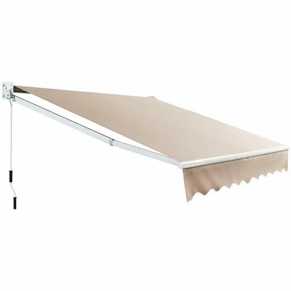 CASAINC 10 ft. x 8 ft. Outdoor Rectangle Awning Cover Patio Sun Shade
