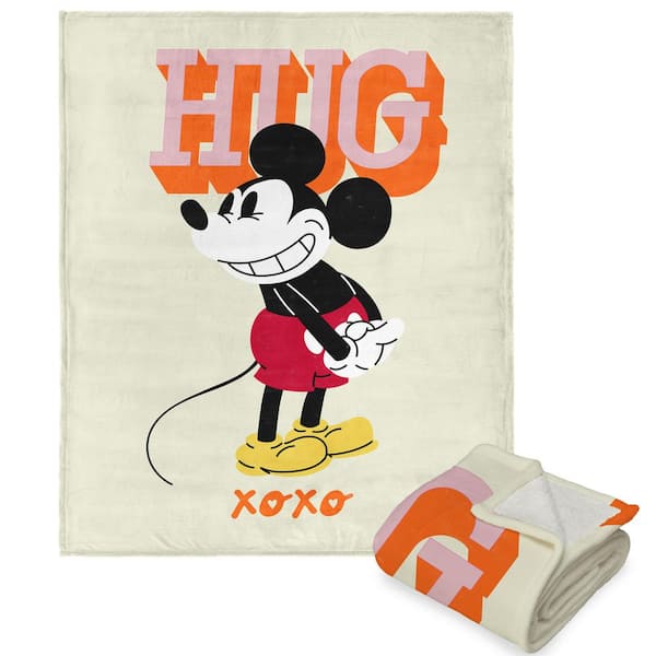 THE NORTHWEST GROUP Mickey Mouse Valentine's Day XOXO Mickey Silk Touch Sherpa Multi-Colored Throw Blanket