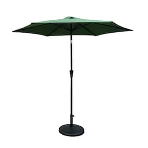 8.8 ft. Aluminum Outdoor Market Umbrella with Round Base and Crank Lift in Green