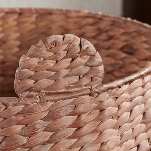 Brown Teddy Bear Water Hyacinth Woven Decorative Basket