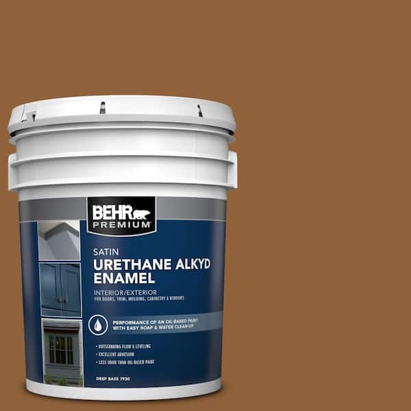 BEHR PREMIUM 5 gal. #S250-7 Moroccan Spice Urethane Alkyd Satin Enamel Interior/Exterior Paint