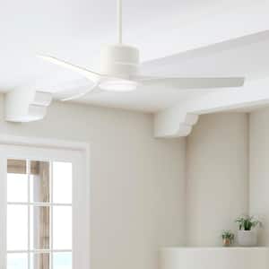 Piston 52 in. Integrated LED Indoor/Outdoor Fresh White Ceiling Fan with Light Kit and Remote Included