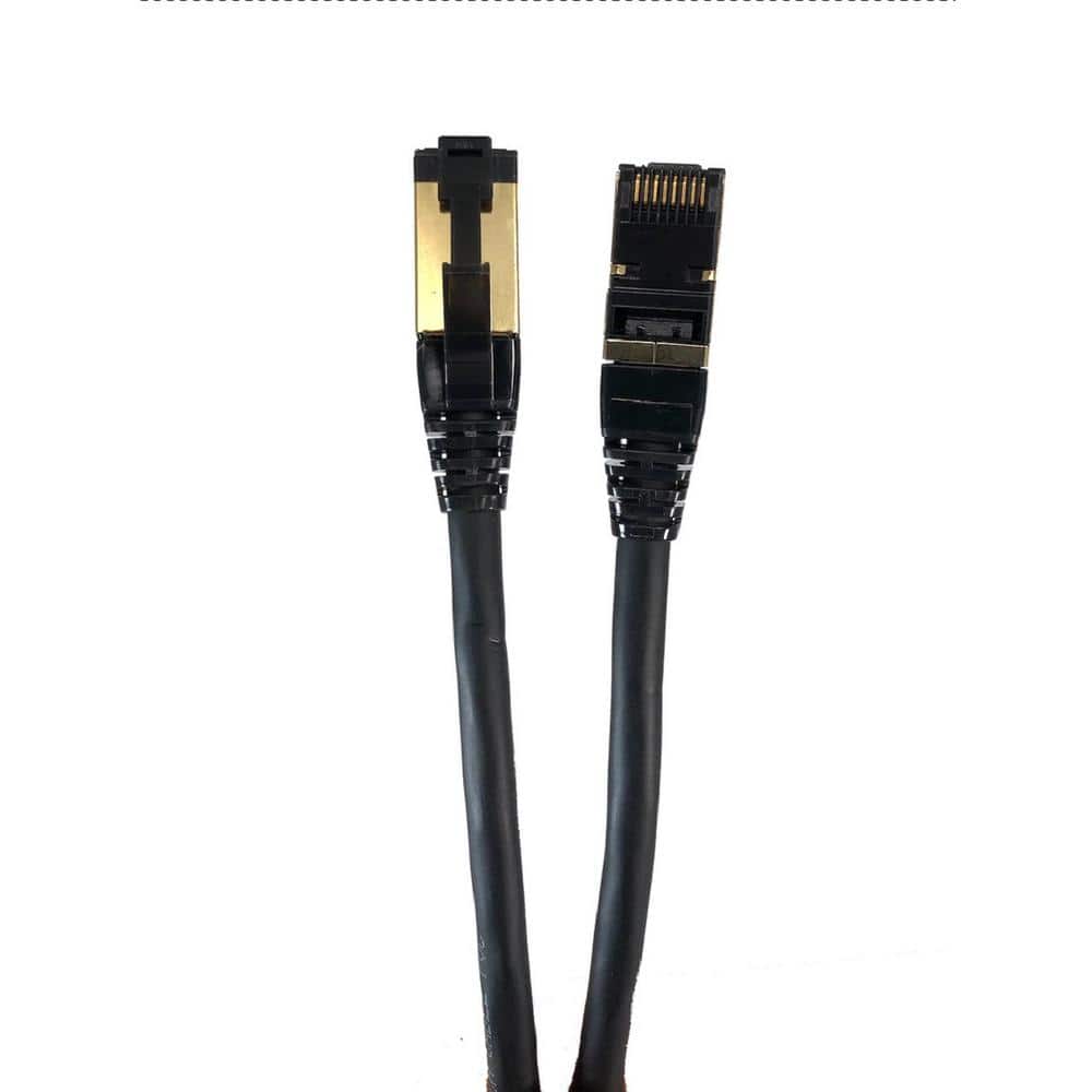 Cat 8 Ethernet Cable 3ft - High Speed Cat8 Internet WiFi Cable 40 Gbps 2000  Mhz - RJ45 Connector with Gold Plated, Weatherproof LAN Patch Cord Cable  for Router, Gaming, PC - Black - 3 feet 