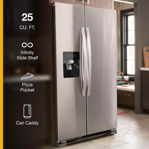 Whirlpool 24.5 cu. ft. Side by Side Refrigerator in Fingerprint